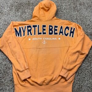 Exist Myrtle Beach South‎ Carolina Orange Zip Up Hoodie Mens Medium Souvenir